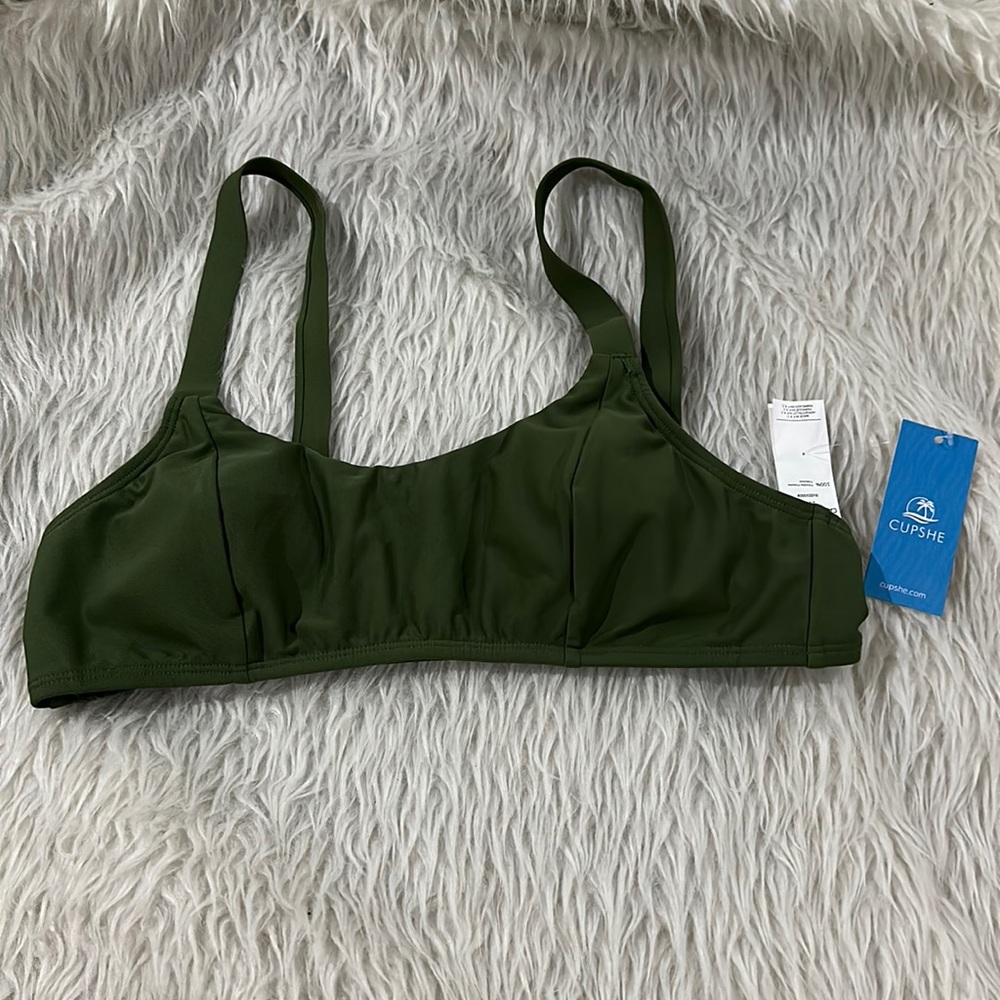 Cupshe women’s green bikini bra top NEW